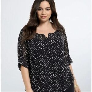 Torrid Heart Print Chiffon Blouse